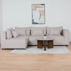Canapé modulable MONTE-CARLO - 4+1 pouf, TISSUS BEIGE
