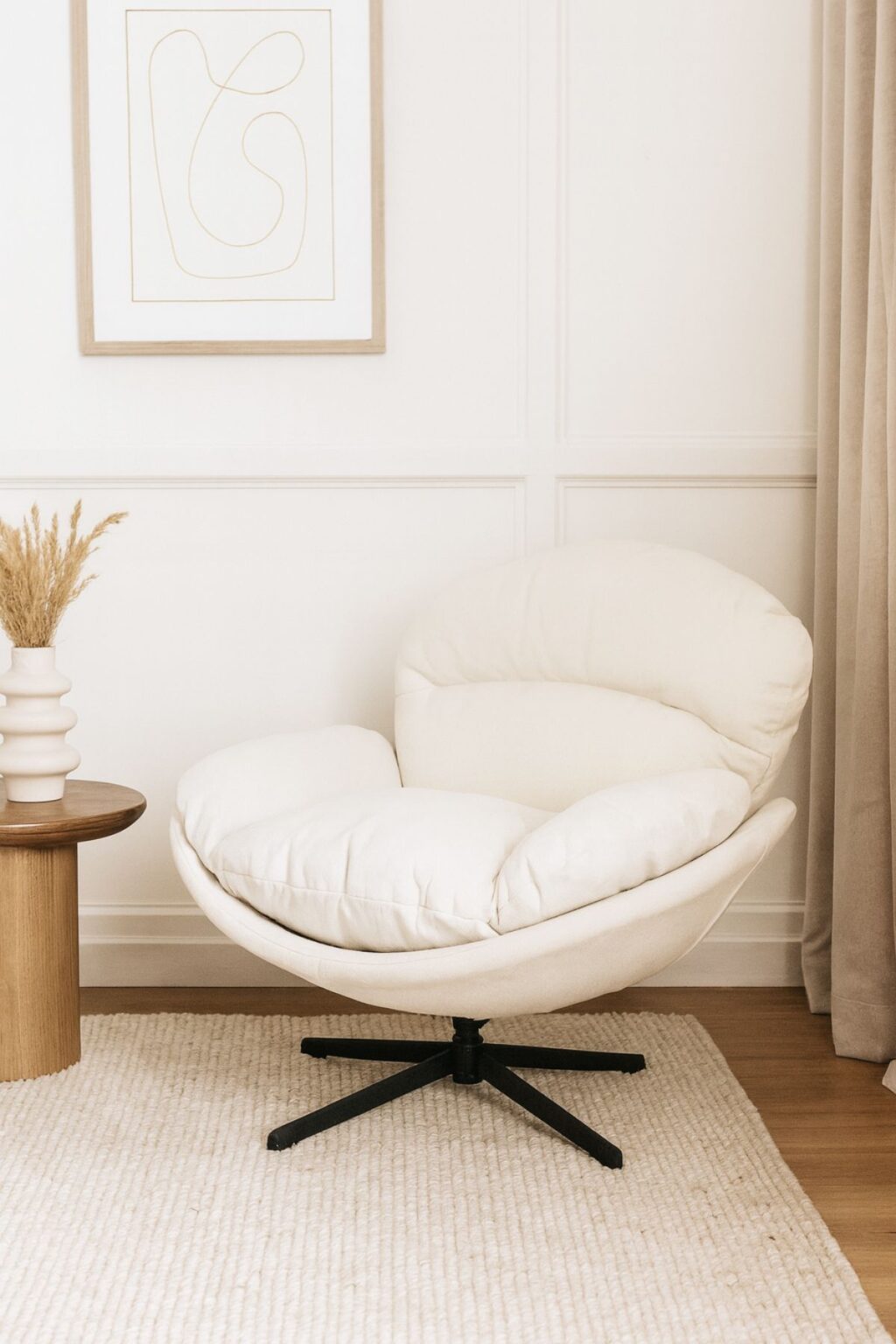 FAUTEUIL TISSU VELOURS DEHOUSSABLE ROTATIF