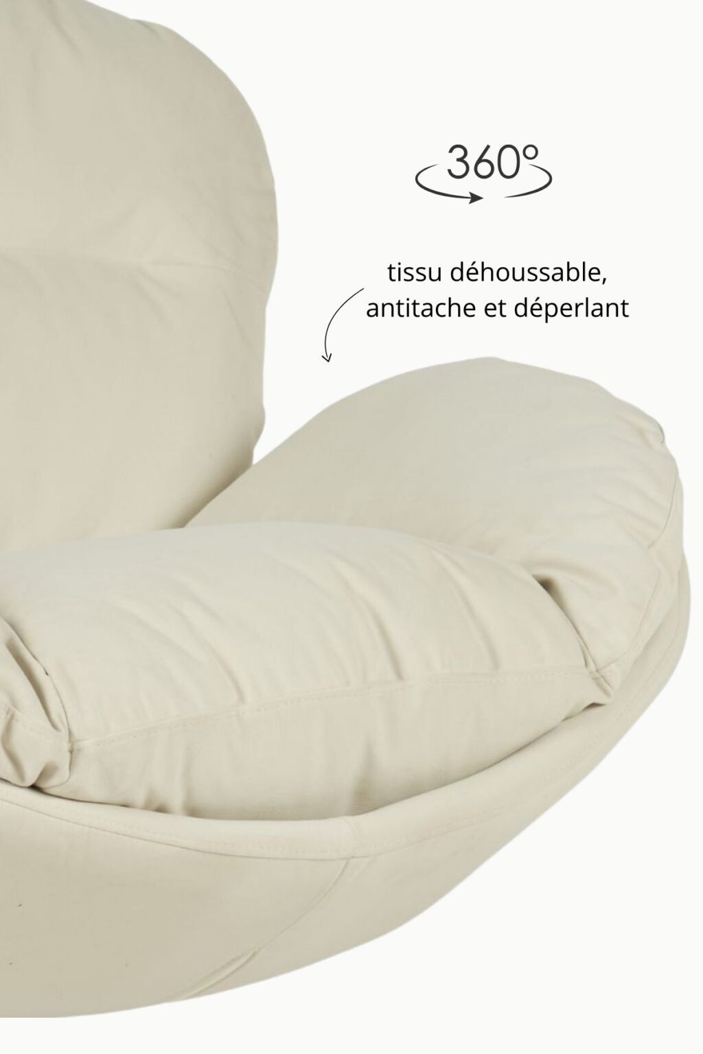 FAUTEUIL TISSU VELOURS DEHOUSSABLE ROTATIF 5