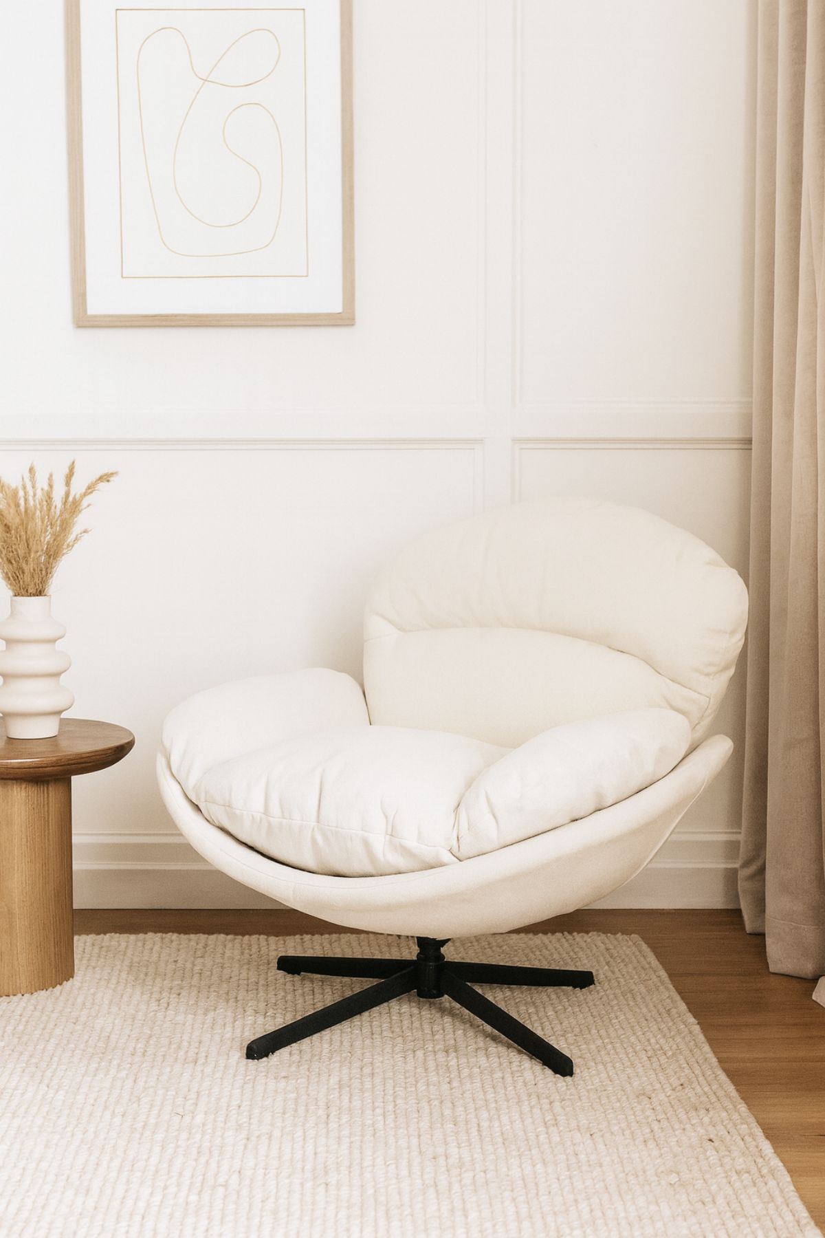FAUTEUIL TISSU VELOURS DEHOUSSABLE ROTATIF