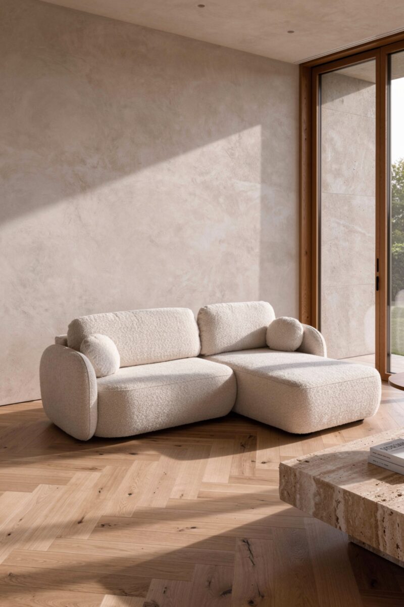 AULFA ANGLE DROIT LAINE BOUCLEE BEIGE