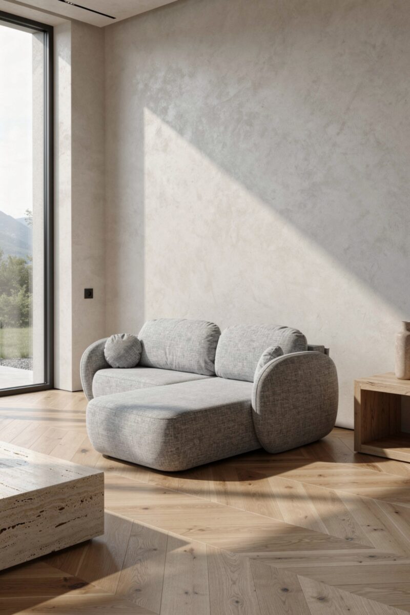 AULFA TISSUS CHENILLE GRIS ANGLE DROIT