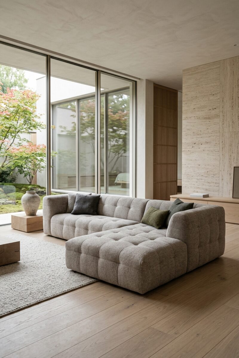 BRICE ANGLE DROIT CHENILLE GRIS