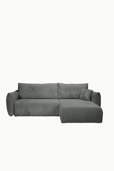 CANAPE ALLIA VELOURS COTELES GRIS