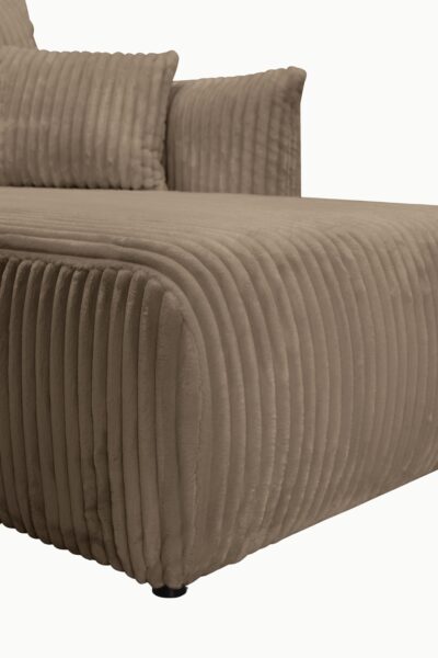 CANAPE ALLIA VELOURS COTELES MARRON (6)