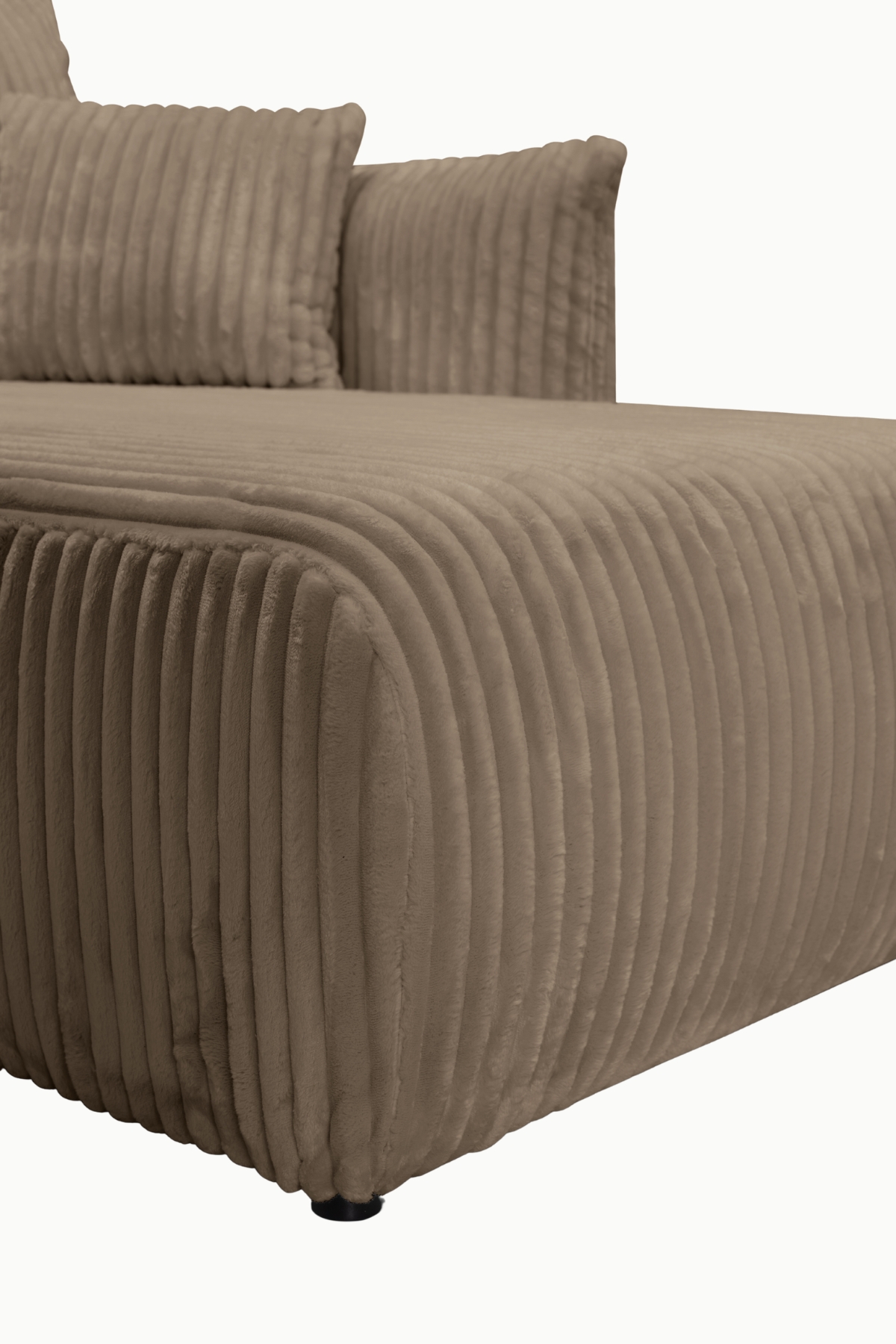 CANAPE ALLIA VELOURS COTELES MARRON (6)