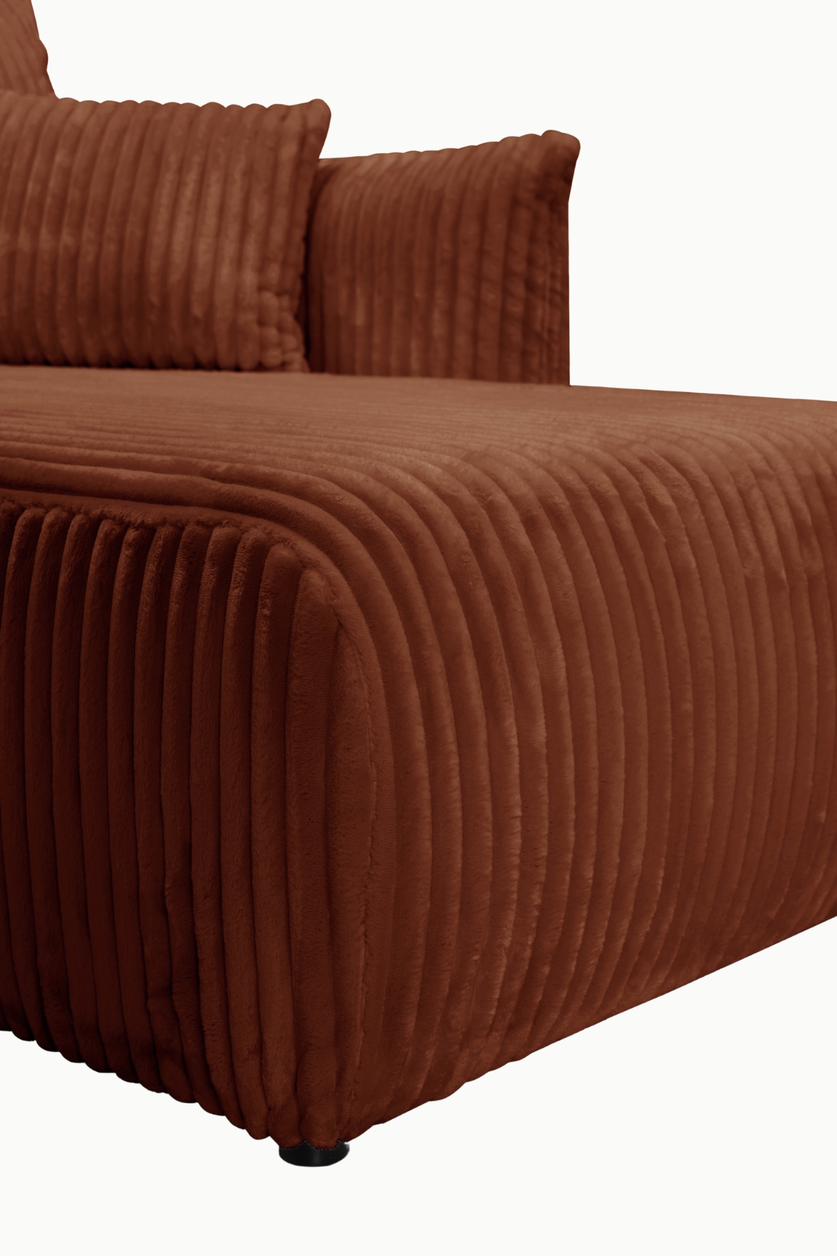 CANAPE ALLIA VELOURS COTELES TERRACOTTA (14)