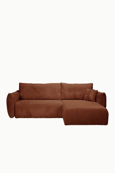 CANAPE ALLIA VELOURS COTELES TERRACOTTA (2)