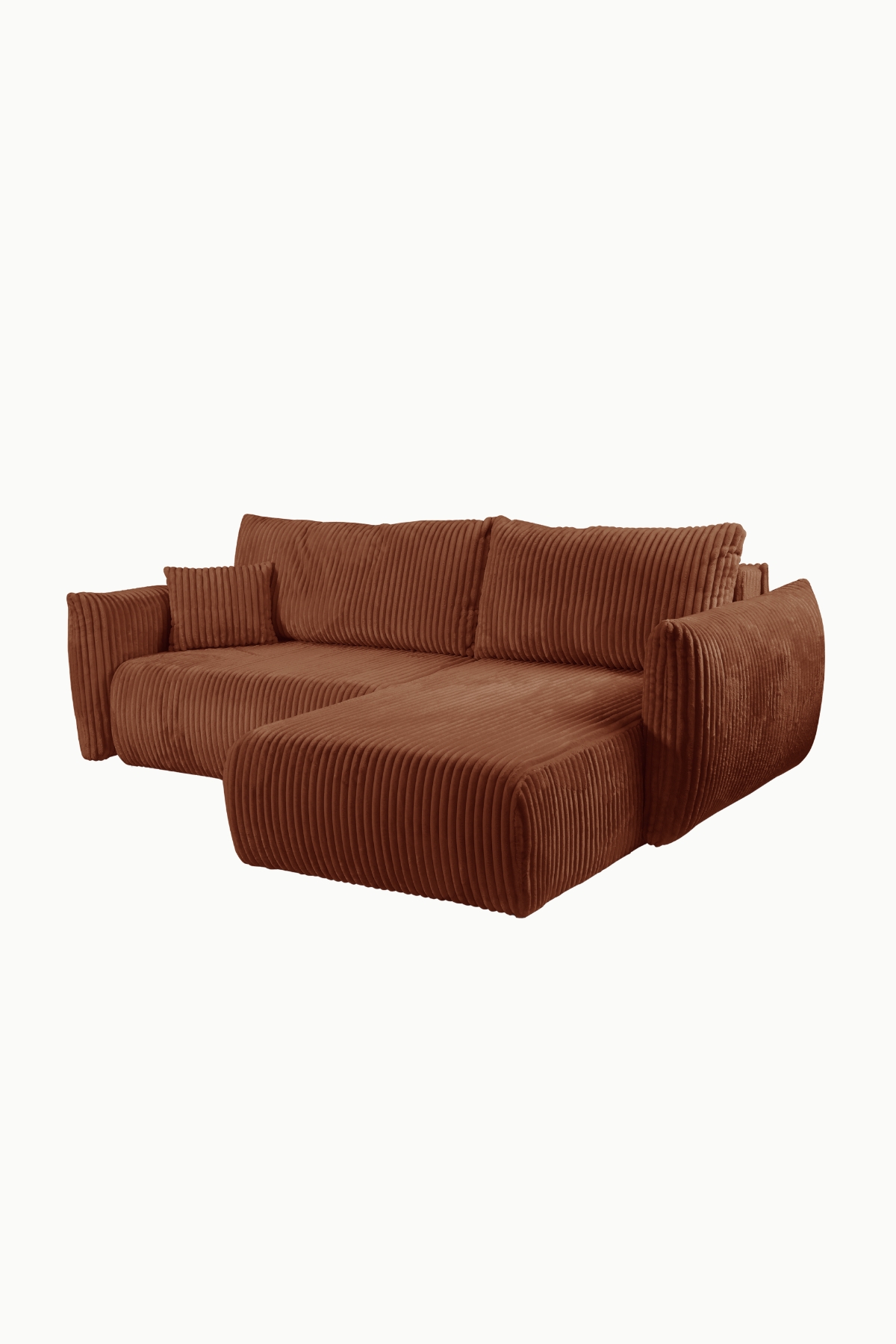 CANAPE ALLIA VELOURS COTELES TERRACOTTA (4)