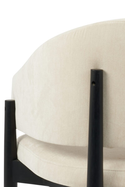 ROSA TISSU BEIGE PIEDS NOIR (7) Chaise Rosa en bois d’hévéa avec tissu chenille beige et pieds noirs