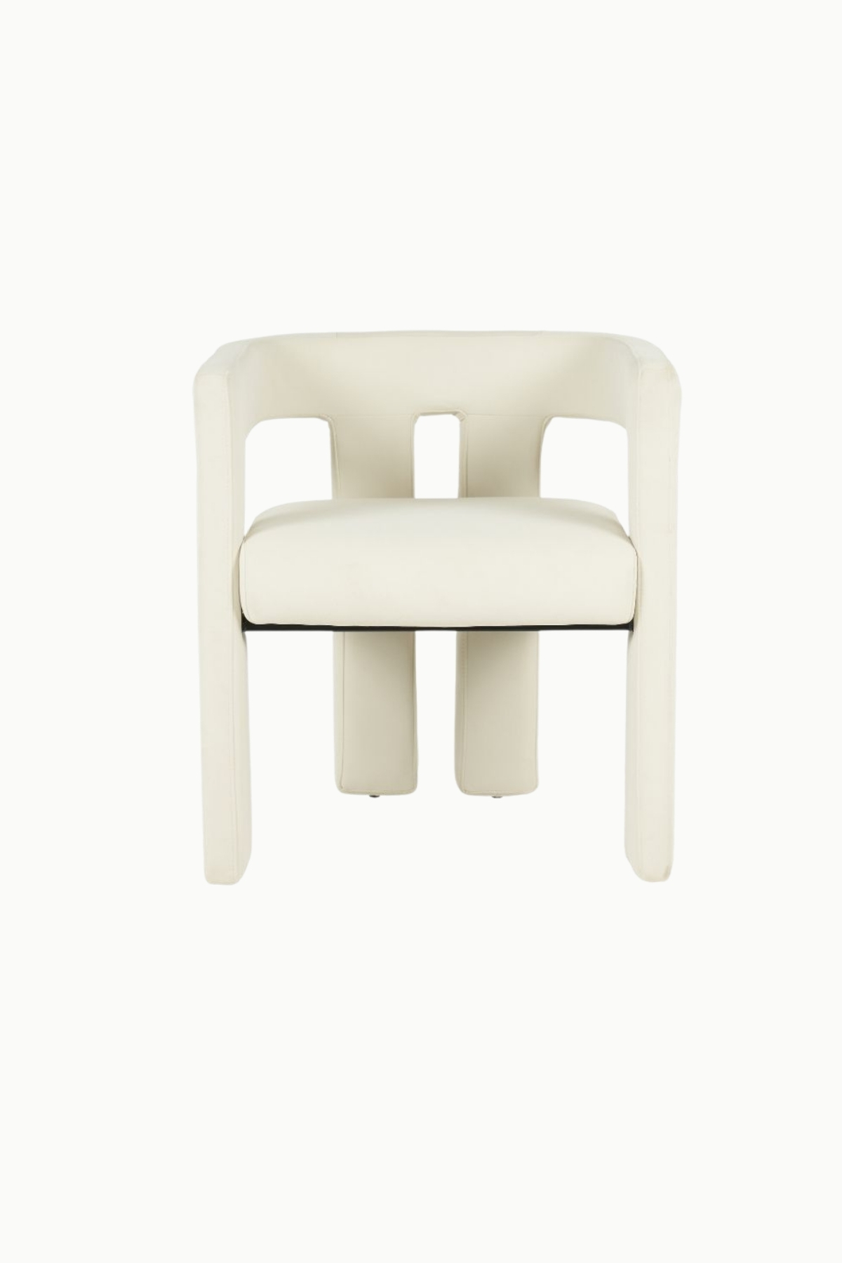 Chaise / fauteuil Scarlet design, velours écru