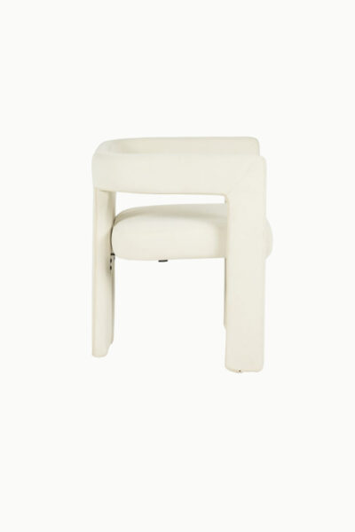 Chaise / fauteuil Scarlet design, velours écru