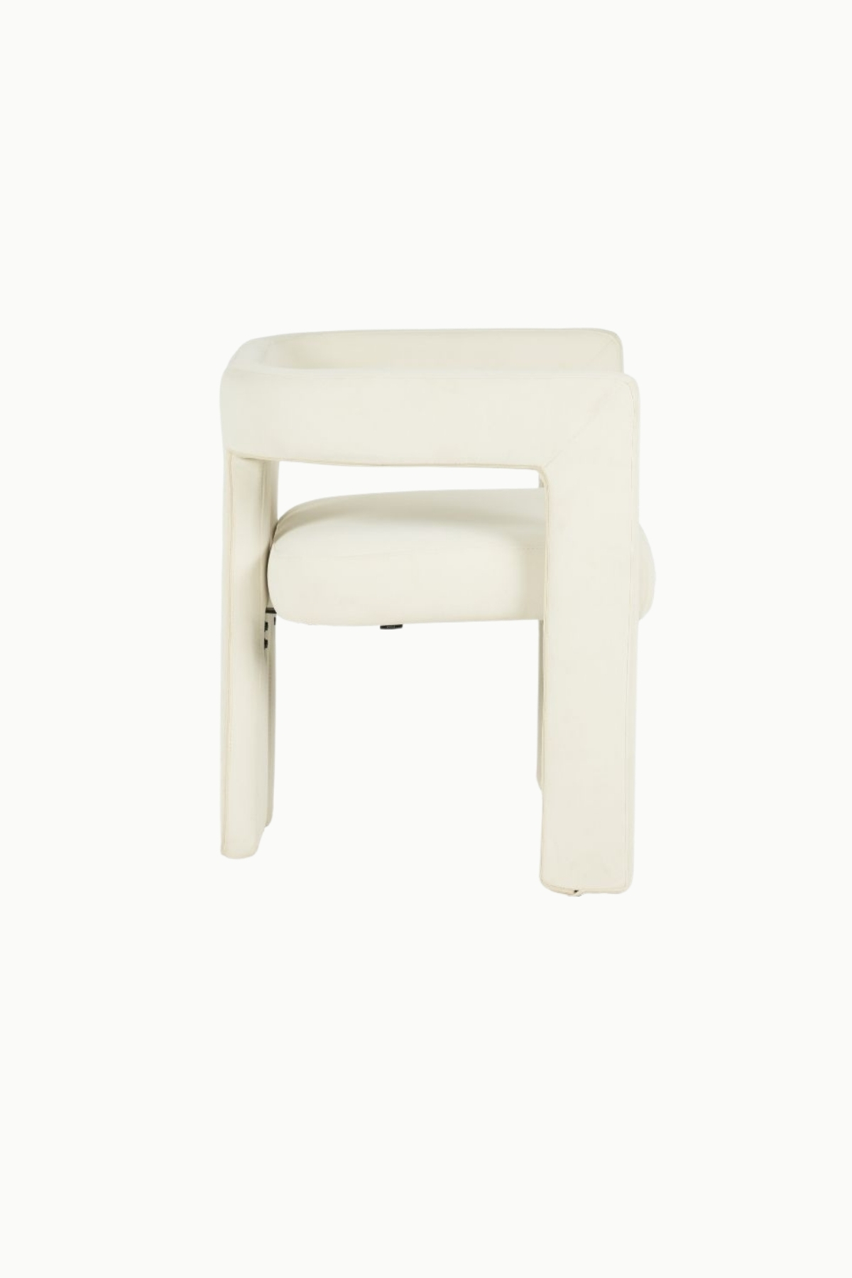 Chaise / fauteuil Scarlet design, velours écru