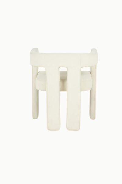 Chaise / fauteuil Scarlet design, velours écru