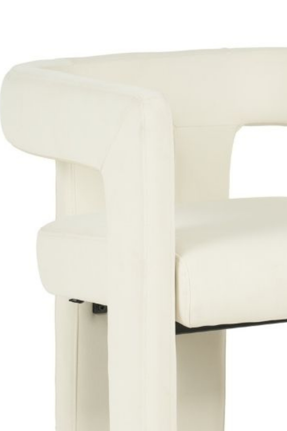 Chaise / fauteuil Scarlet design, velours écru