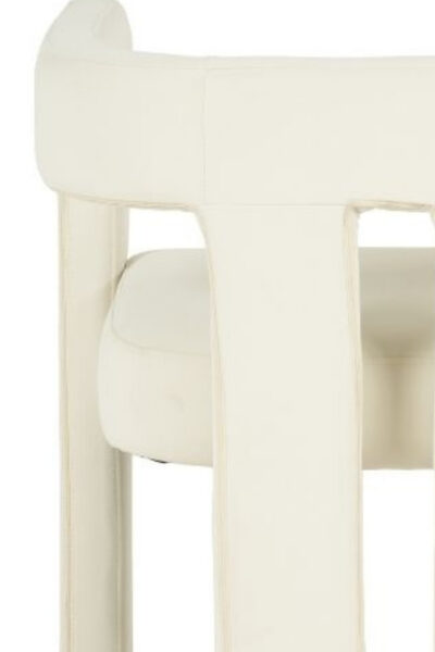 Chaise / fauteuil Scarlet design, velours écru