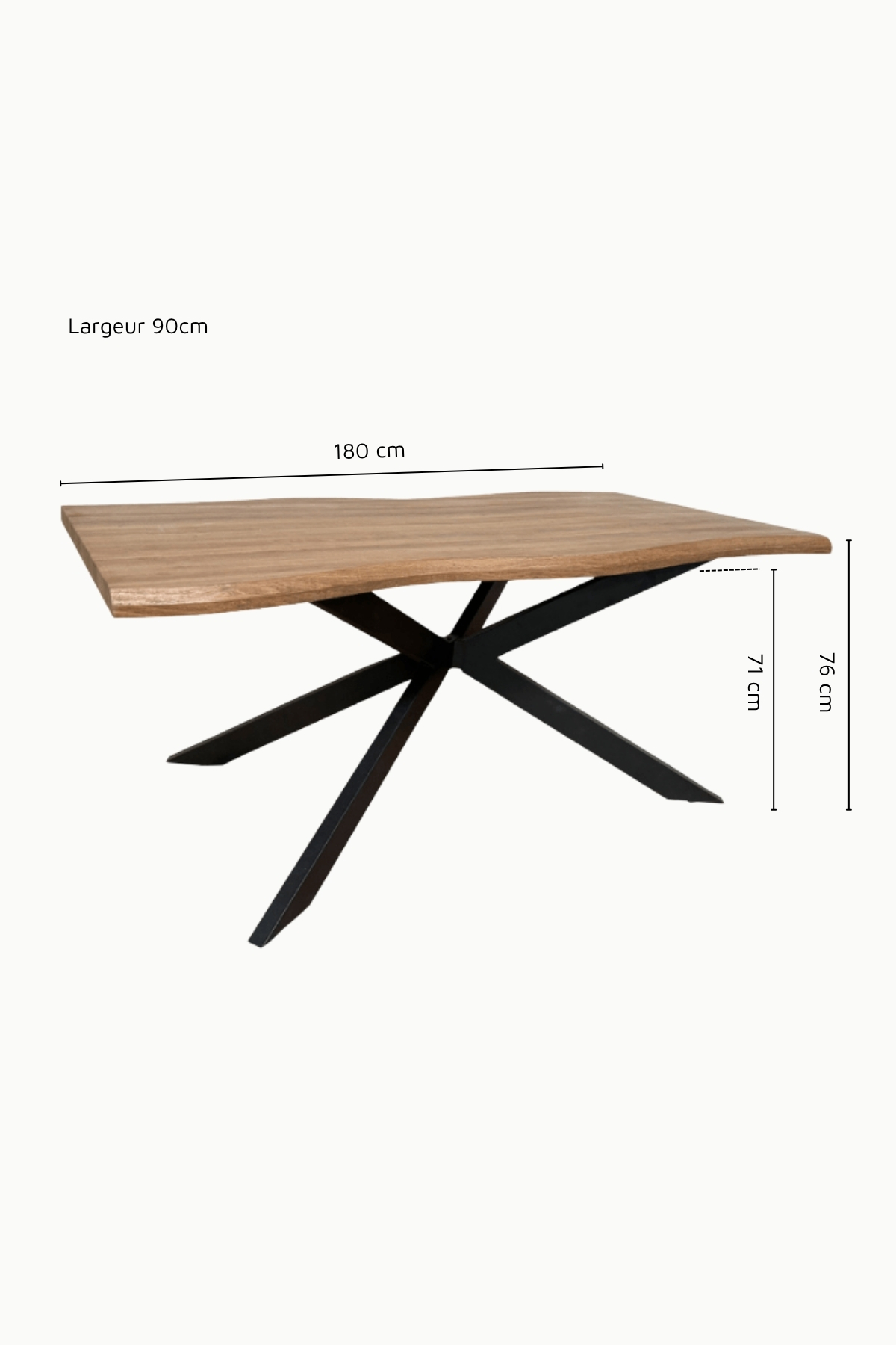 TABLE À MANGER BOKARO DIMENSIONS