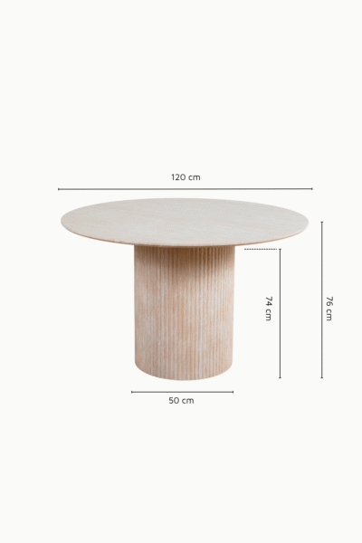Dimensions table à manger PILLARD effet travertin