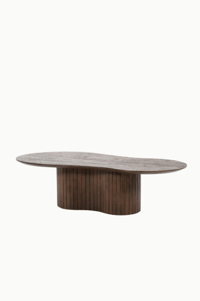 Table basse Lory forme organique en bois de manguier marron