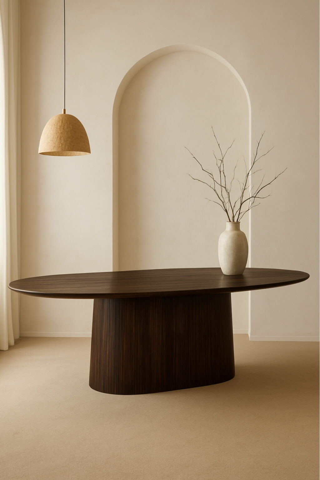 TABLE A MANGER GINA OVALE BOIS MANGUIER MARRON FONCE