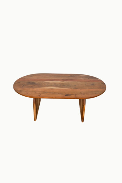 Table basse Emilia en acacia avec pieds en arche – Design contemporain et japandi