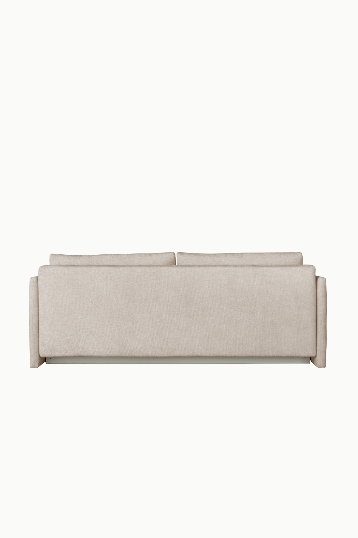 canapé alan en tissu chenille beige avec accoudoirs arrondis et assise 4 places