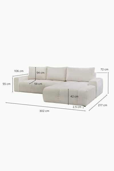 dimensions canape bubble xl