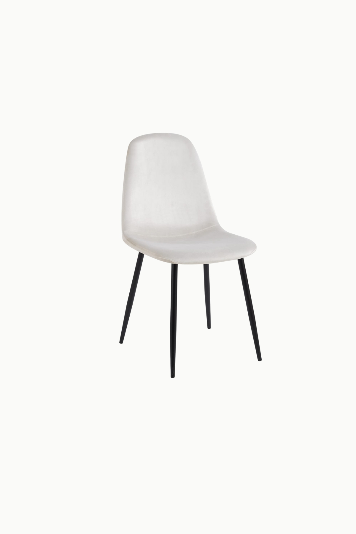 Chaise SCANDINAVE pied métal noir et velours beige antitache