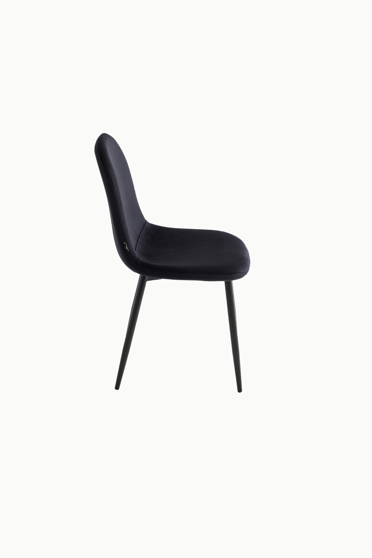 Chaise SCANDINAVE pied métal noir et velours noir antitache