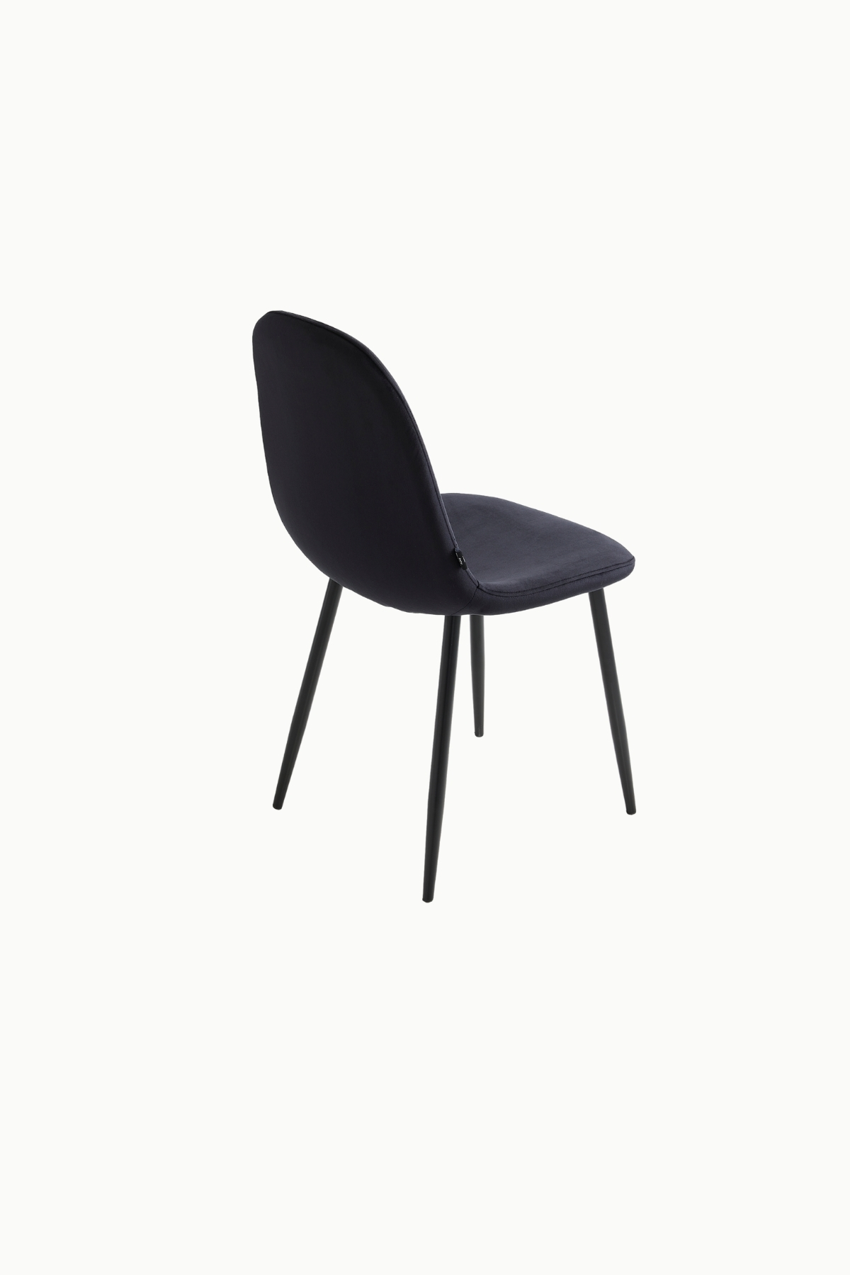 Chaise SCANDINAVE pied métal noir et velours noir antitache