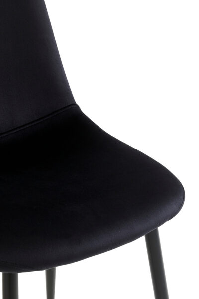 Chaise SCANDINAVE pied métal noir et velours noir antitache
