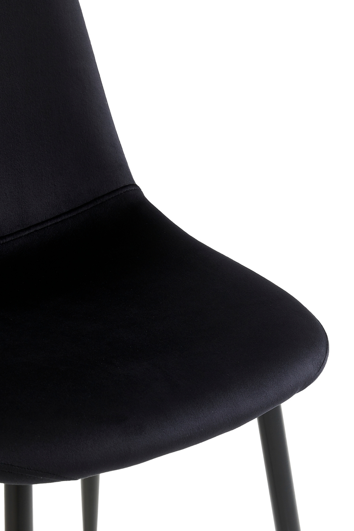 Chaise SCANDINAVE pied métal noir et velours noir antitache