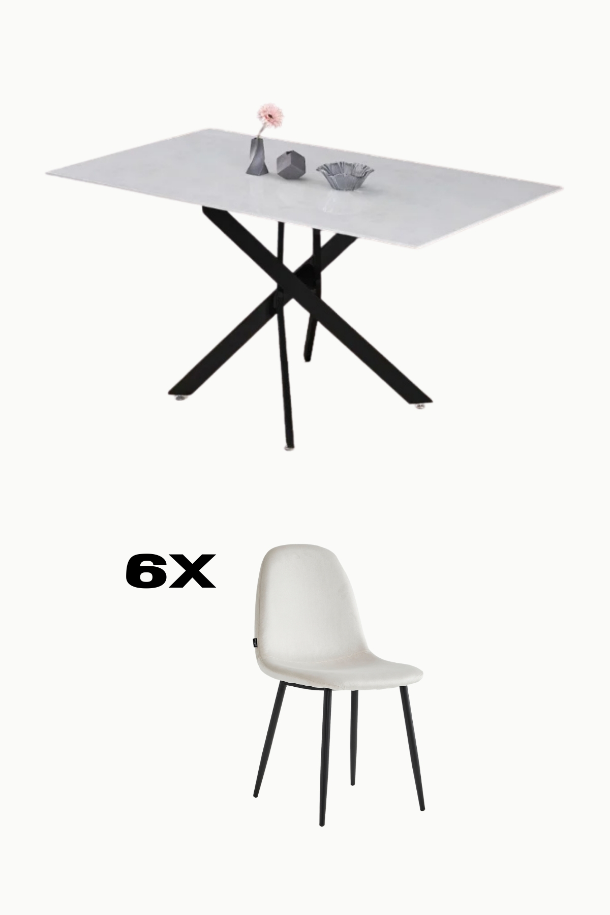 OFFRE table à manger JESSIA + 6 CHAISES SCANDINAVES