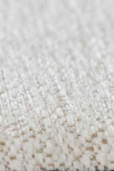 module une place avec accoudoir Monte Carlo en tissu chenille écru, design moderne carré