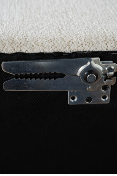 module une place avec accoudoir Monte Carlo en tissu chenille écru, design moderne carré