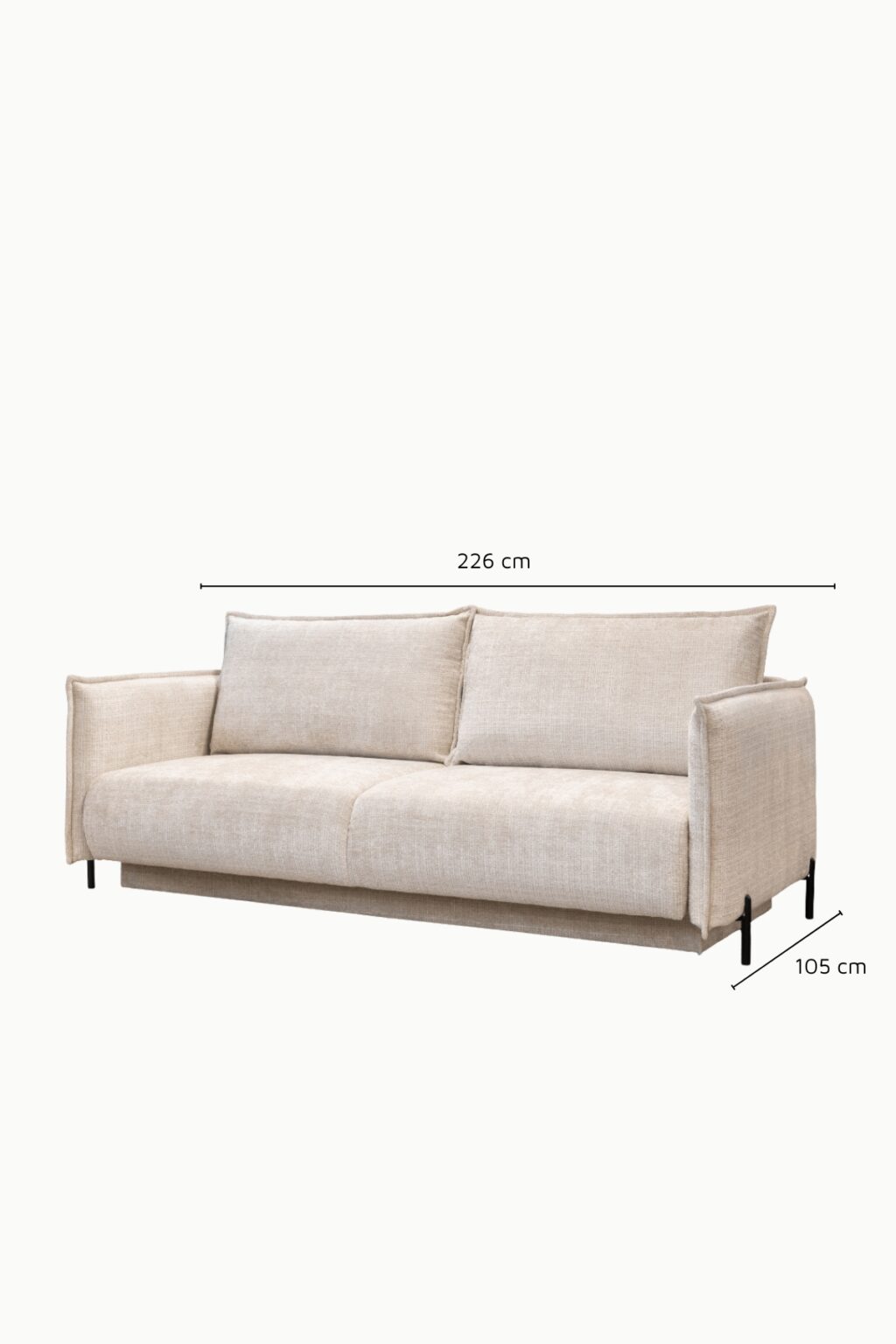 canape amelie coffre convertible tissus chenille ecru 2