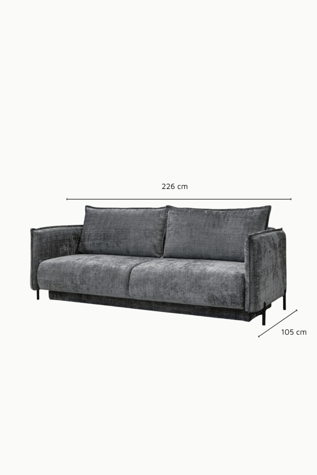 canape amelie coffre convertible tissus chenille gris 2