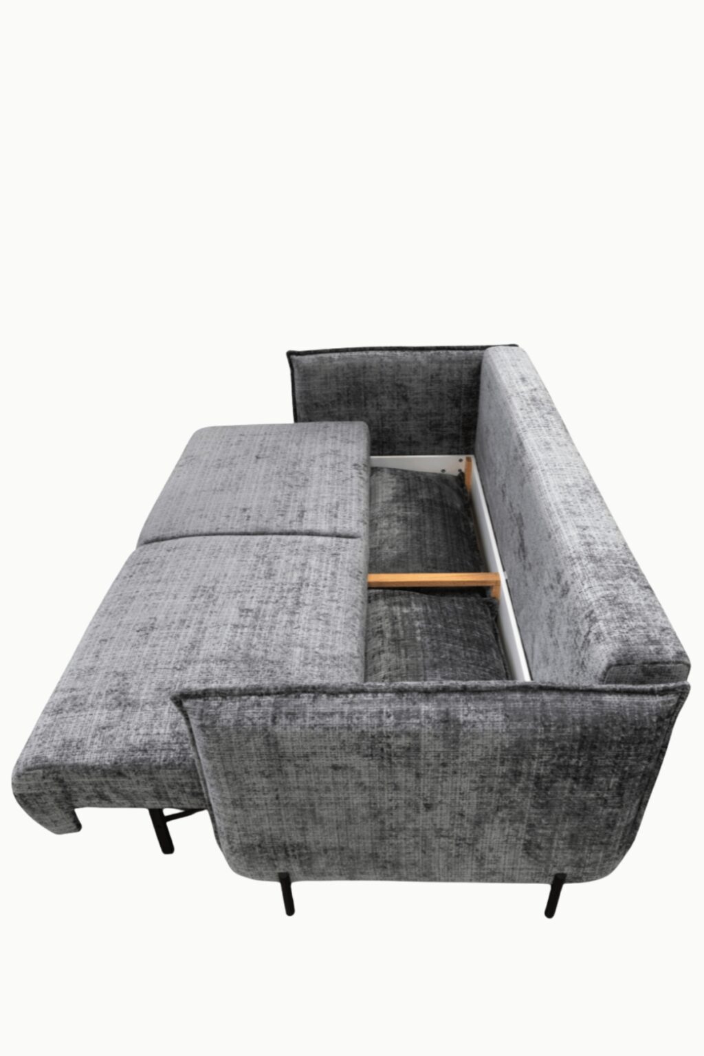canape amelie coffre convertible tissus chenille gris 4