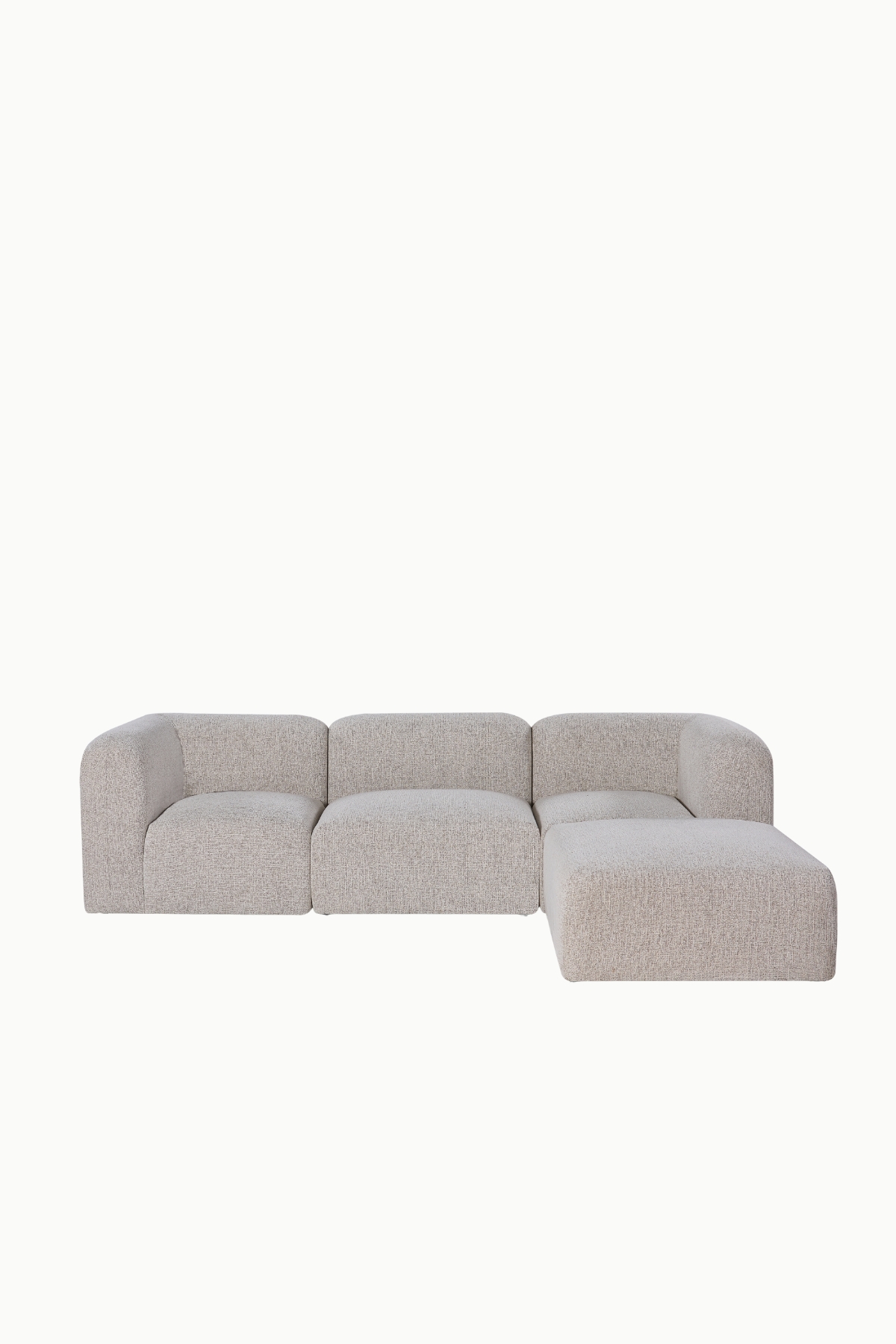 Découvrez le canapé d’angle modulable Bohem, un modèle design et confortable avec pouf assorti, idéal pour sublimer un salon contemporain.