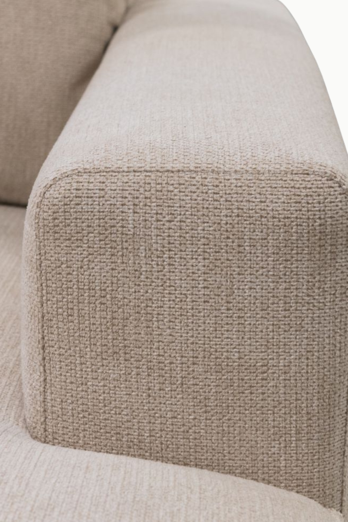 canapé Riviera 5/6 places en tissus beige, format 300×167 cm, style moderne