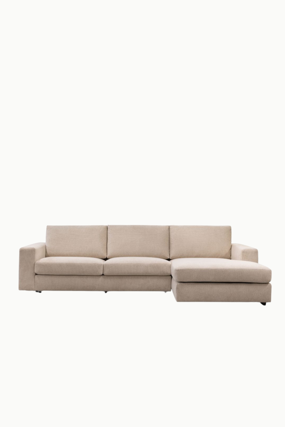 canapé Riviera 5/6 places en tissus beige, format 300×167 cm, style moderne
