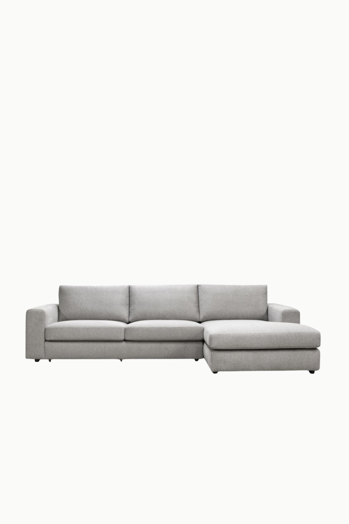 canapé Riviera 5/6 places en tissus chenille gris, format 300×167 cm, style moderne