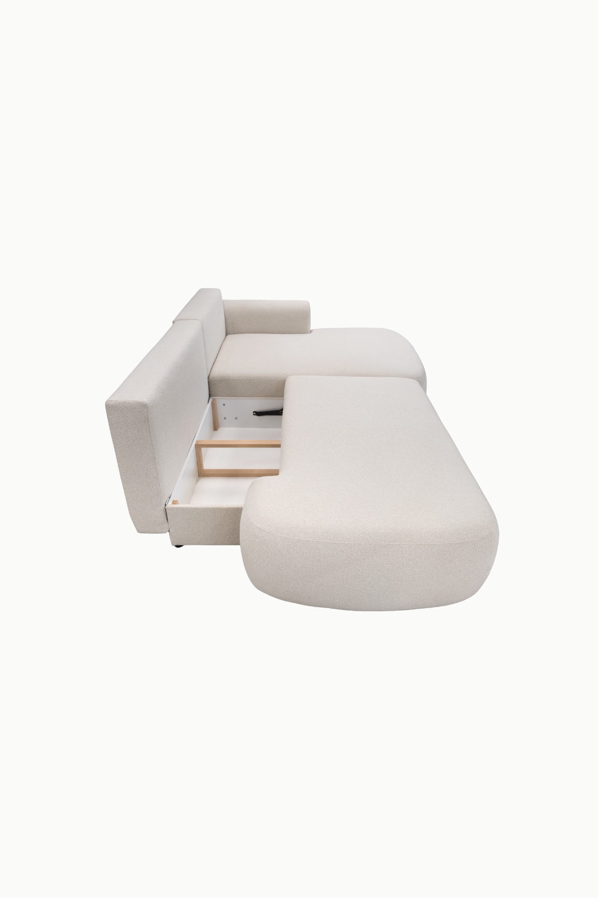 canape coffre convertible aron tissus laine bouclee 1