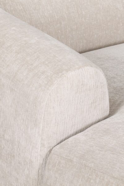 canapé panoramique modulable Winston en tissu chenille beige, design moderne et courbe