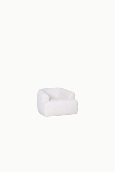 Fauteuil une place Winston en tissu chenille, design contemporain et assise confortable pour salon moderne
