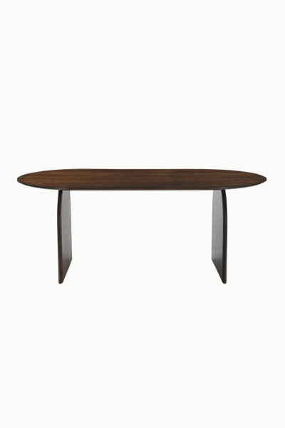 table à manger emilia bois acacia noyer plateau ovale table salle à manger bois acacia noyer design minimaliste table repas bois acacia plateau ovale 200 et 240 cm table à manger design bois acacia noyer