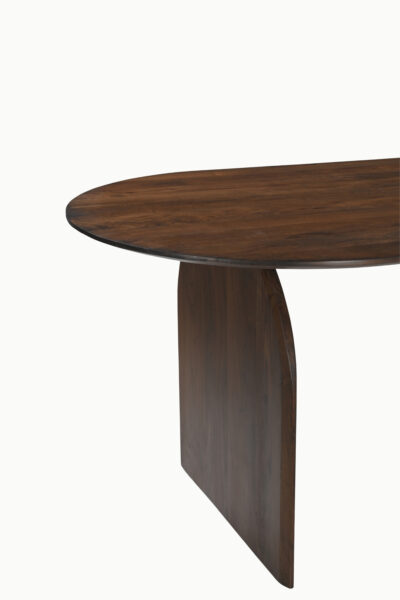 TABLE A MANGER ISANA EMILIA BOIS NOYER (7) table à manger emilia bois acacia noyer plateau ovale table salle à manger bois acacia noyer design minimaliste table repas bois acacia plateau ovale 200 et 240 cm table à manger design bois acacia noyer