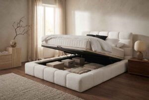 Comment intégrer un lit coffre dans une chambre harmonieuse Quel mécanisme de relevage choisir pour un lit coffre