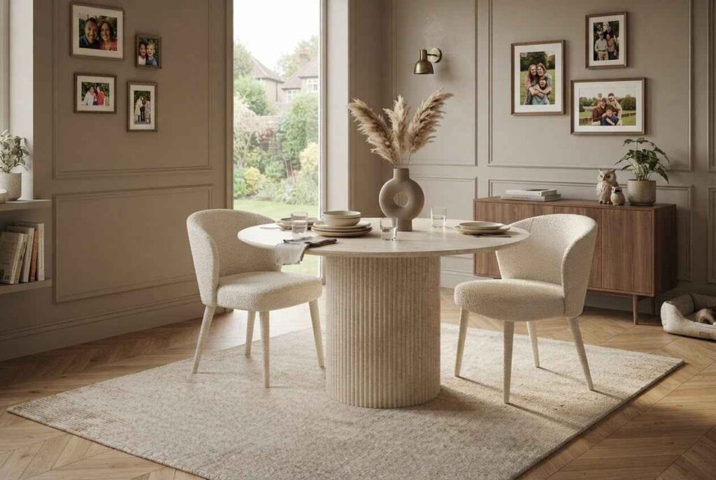 Une table en travertin va t elle avec un intérieur japandi
